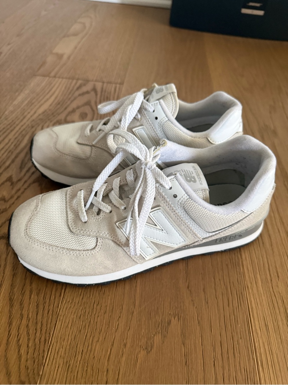 New Balance Women's Beige and White Casual Sneakers